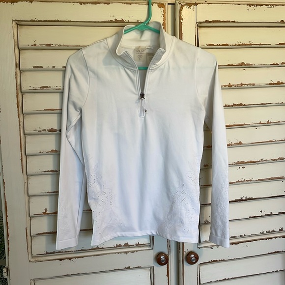 Womens Calia Brand 1/2 zip. White - Picture 1 of 4
